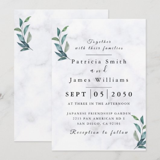 Elegant Wedding Invite - Rustic Wedding Kaart (Voorkant / Achterkant)