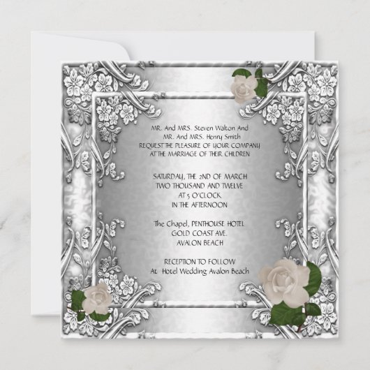 Elegant Wedding Invites Kaart (Achterkant)