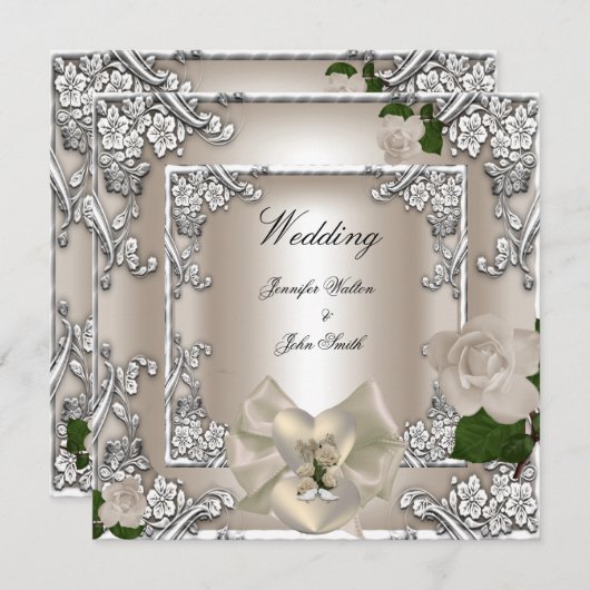 Elegant Wedding Invites Kaart (Voorkant / Achterkant)