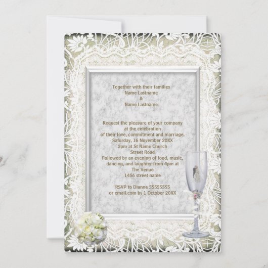 Elegant Wedding Invites Kaart (Achterkant)