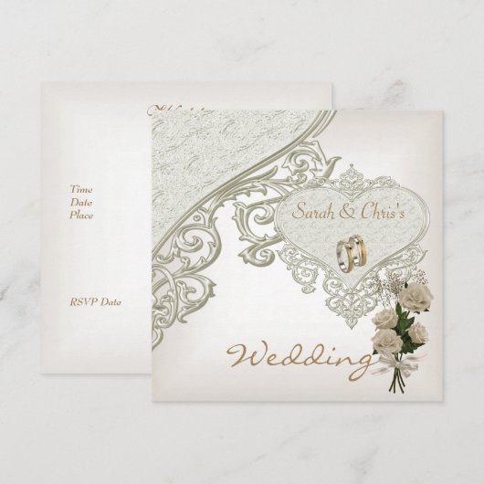 Elegant Wedding Invites Kaart (Voorkant / Achterkant)