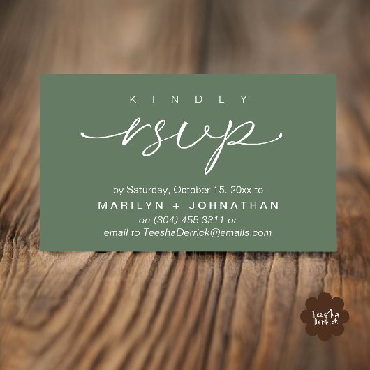 Elegant Wedding Invites RSVP via Phone or Email Informatiekaartje