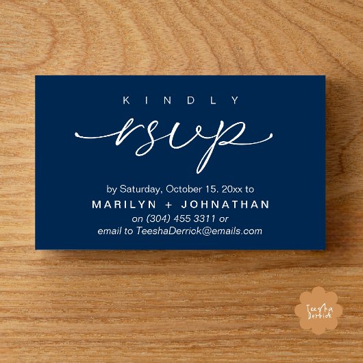Elegant Wedding Invites RSVP via Phone or Email Informatiekaartje