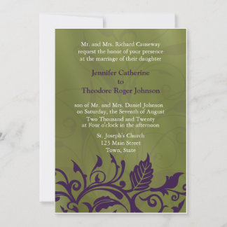 Elegant Wedding Invitting Floral Flower Design Kaart