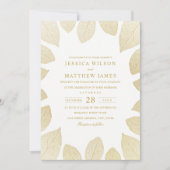 Elegant Wedding Invitting Gold look Fall Leaves Kaart (Voorkant)
