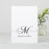 Elegant Wedding Invitting Monogram M Love Kaart (Staand voorkant)