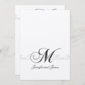 Elegant Wedding Invitting Monogram M Love Kaart (Voorkant / Achterkant)