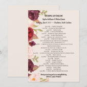 Elegant Wedding Itinerary Card Aankondiging (Voorkant / Achterkant)