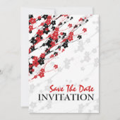 Elegant Wedding Japans Flowers Red Save The Date (Voorkant)