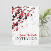 Elegant Wedding Japans Flowers Red Save The Date (Staand voorkant)