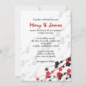 Elegant Wedding Japans Flowers Red Save The Date (Achterkant)