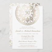 Elegant Wedding Jubileum Invitations Gold Foil Kaart (Voorkant / Achterkant)