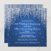 Elegant Wedding Jubileum Night Dazzle Blue Kaart (Voorkant / Achterkant)