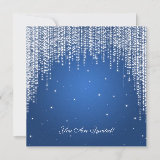 Elegant Wedding Jubileum Night Dazzle Blue Kaart (Achterkant)