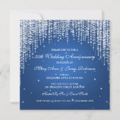 Elegant Wedding Jubileum Night Dazzle Blue Kaart (Voorkant)