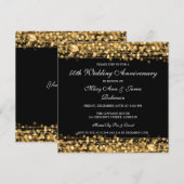 Elegant Wedding Jubileum Party Sparkles Gold Kaart (Voorkant / Achterkant)