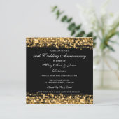 Elegant Wedding Jubileum Party Sparkles Gold Kaart (Staand voorkant)