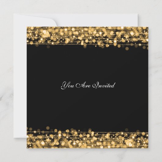 Elegant Wedding Jubileum Party Sparkles Gold Kaart (Achterkant)