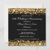 Elegant Wedding Jubileum Party Sparkles Gold Kaart (Voorkant)