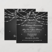 Elegant Wedding Jubileum String of Stars Black Kaart (Voorkant / Achterkant)
