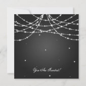Elegant Wedding Jubileum String of Stars Black Kaart (Achterkant)