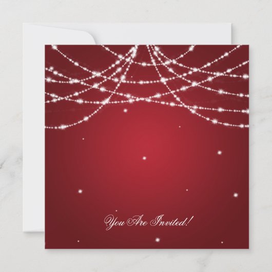 Elegant Wedding Jubileum String of Stars Red Kaart (Achterkant)