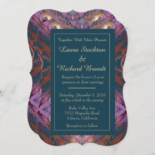 Elegant Wedding Kaart (Voorkant / Achterkant)