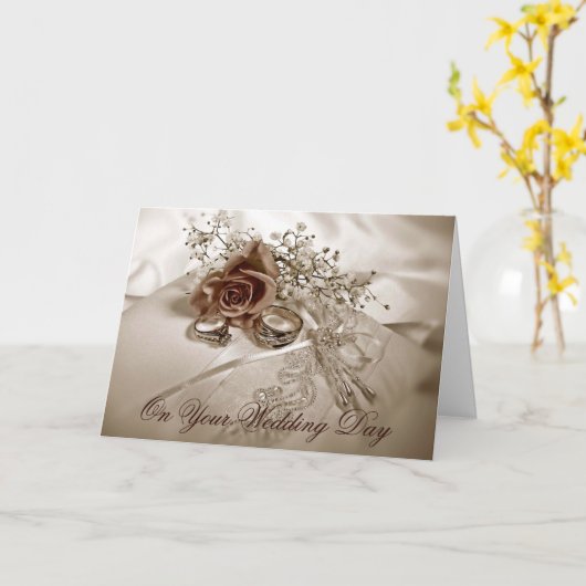 Elegant Wedding Kaart (Gele Bloem)