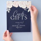 Elegant Wedding Kaarten and Gifts Sign Navy Blue (Hand)