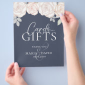 Elegant Wedding Kaarten en Gifts Sign Slate Blue (Hand)