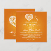 Elegant Wedding Key in mijn hart Sinaasappel Kaart (Voorkant / Achterkant)