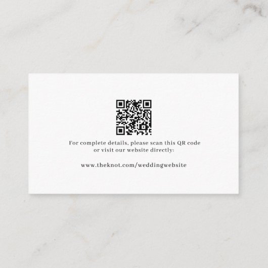 Elegant Wedding Kleding Palet QR Code Informatiekaartje (Achterkant)