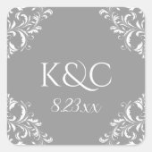 Elegant Wedding Label | Nadine - Grijs (Voorkant)