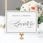 Elegant Wedding Lavatory Sign Black Border