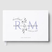 Elegant Wedding Lavender Botanical Monogram Gastenboek (Voorkant)