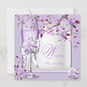 Elegant Wedding Lavender Paars Lila 4b Kaart (Voorkant)