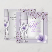 Elegant Wedding Lavender Paars Lila 6 Kaart (Voorkant / Achterkant)