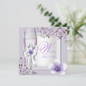 Elegant Wedding Lavender Paars Lila 6 Kaart (Staand voorkant)