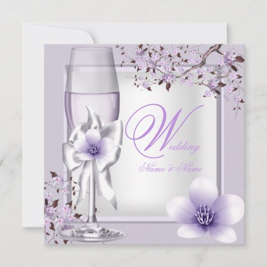 Elegant Wedding Lavender Paars Lila 6 Kaart (Voorkant)