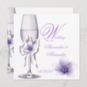 Elegant Wedding Lavender Paarse Lila AB Kaart (Voorkant / Achterkant)