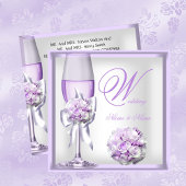 Elegant Wedding Lavender Paarse Lila Champagne 2 Kaart