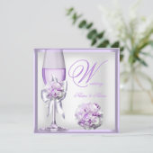 Elegant Wedding Lavender Paarse Lila Champagne 2 Kaart (Staand voorkant)