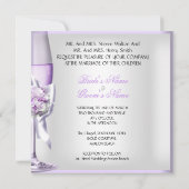 Elegant Wedding Lavender Paarse Lila Champagne 3 Kaart (Achterkant)
