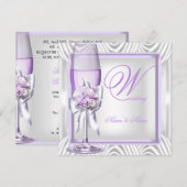 Elegant Wedding Lavender Paarse Lila Champagne Kaart (Voorkant / Achterkant)