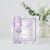 Elegant Wedding Lavender Paarse Lila Champagne Kaart (Staand voorkant)