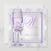 Elegant Wedding Lavender Paarse Lila Champagne Kaart (Voorkant)