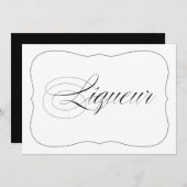 Elegant Wedding Liqueur Bar Sign Kaart (Voorkant / Achterkant)