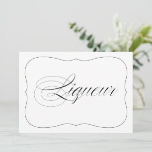Elegant Wedding Liqueur Bar Sign Kaart
