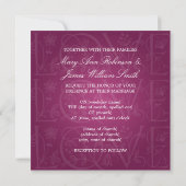 Elegant Wedding Love Flourish Berry Pink Kaart (Achterkant)