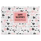 Elegant Wedding Love Lettering Hand Drawn Gift Bag Groot Cadeauzakje (Voorkant)